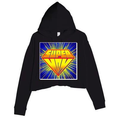 Funny Mother's Day Super Mom Pop Art Comic Panel Crop Fleece Hoodie