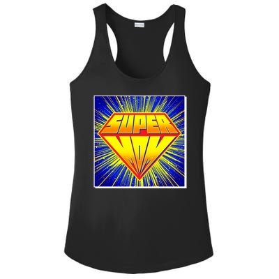 Funny Mother's Day Super Mom Pop Art Comic Panel Ladies PosiCharge Competitor Racerback Tank