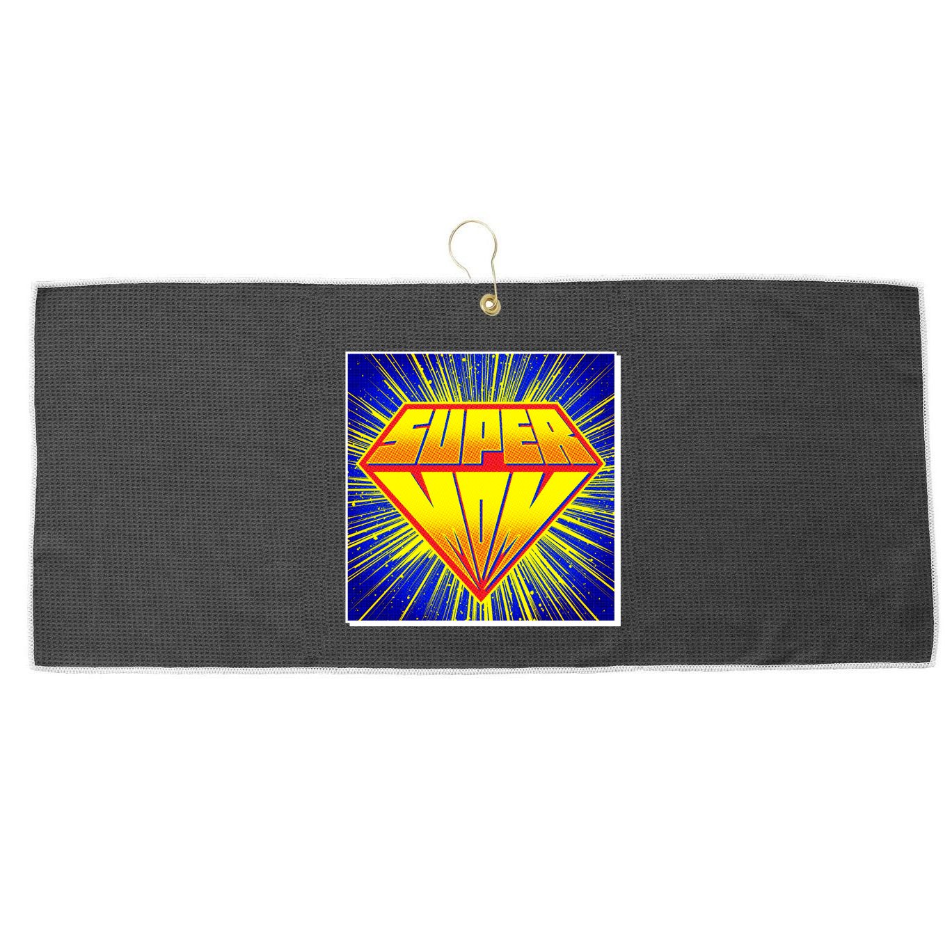 Funny Mother's Day Super Mom Pop Art Comic Panel Large Microfiber Waffle Golf Towel