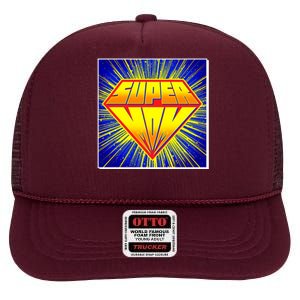 Funny Mother's Day Super Mom Pop Art Comic Panel High Crown Mesh Back Trucker Hat