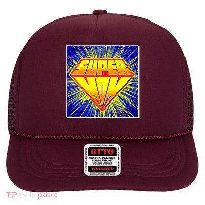 Funny Mother's Day Super Mom Pop Art Comic Panel High Crown Mesh Back Trucker Hat