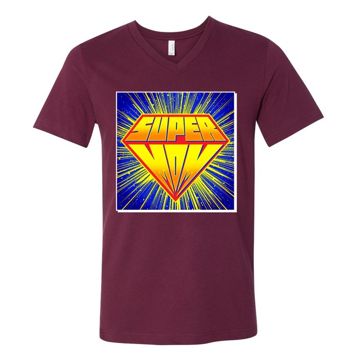 Funny Mother's Day Super Mom Pop Art Comic Panel V-Neck T-Shirt