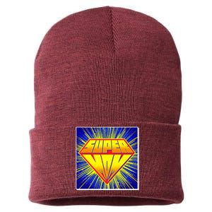 Funny Mother's Day Super Mom Pop Art Comic Panel Sustainable Knit Beanie