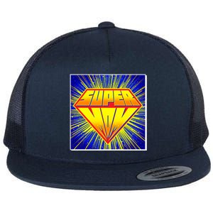 Funny Mother's Day Super Mom Pop Art Comic Panel Flat Bill Trucker Hat