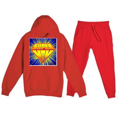 Funny Mother's Day Super Mom Pop Art Comic Panel Premium Hooded Sweatsuit Set