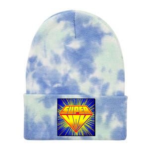 Funny Mother's Day Super Mom Pop Art Comic Panel Tie Dye 12in Knit Beanie