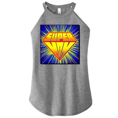 Funny Mother's Day Super Mom Pop Art Comic Panel Women's Perfect Tri Rocker Tank