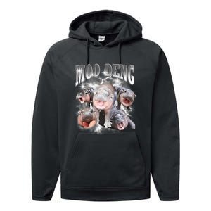 Funny Moo Deng Kawaii Pygmy Hippo Cute Zoo Animal Lover Performance Fleece Hoodie