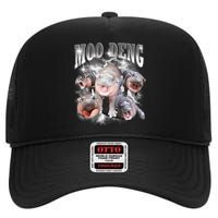 Funny Moo Deng Kawaii Pygmy Hippo Cute Zoo Animal Lover High Crown Mesh Back Trucker Hat