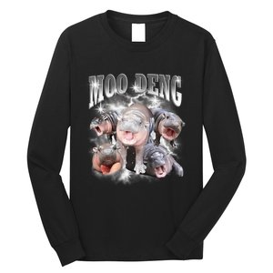 Funny Moo Deng Kawaii Pygmy Hippo Cute Zoo Animal Lover Long Sleeve Shirt