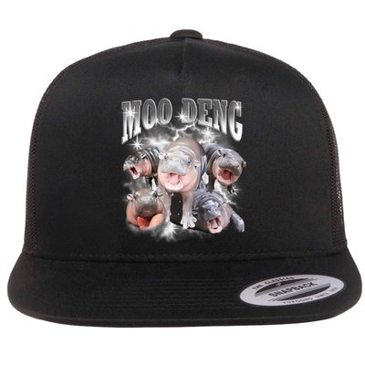 Funny Moo Deng Kawaii Pygmy Hippo Cute Zoo Animal Lover Flat Bill Trucker Hat