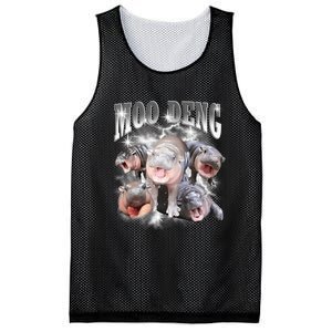 Funny Moo Deng Kawaii Pygmy Hippo Cute Zoo Animal Lover Mesh Reversible Basketball Jersey Tank