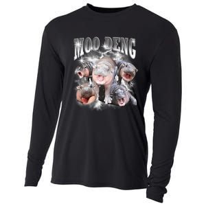 Funny Moo Deng Kawaii Pygmy Hippo Cute Zoo Animal Lover Cooling Performance Long Sleeve Crew