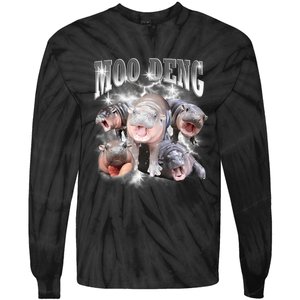 Funny Moo Deng Kawaii Pygmy Hippo Cute Zoo Animal Lover Tie-Dye Long Sleeve Shirt