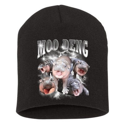 Funny Moo Deng Kawaii Pygmy Hippo Cute Zoo Animal Lover Short Acrylic Beanie