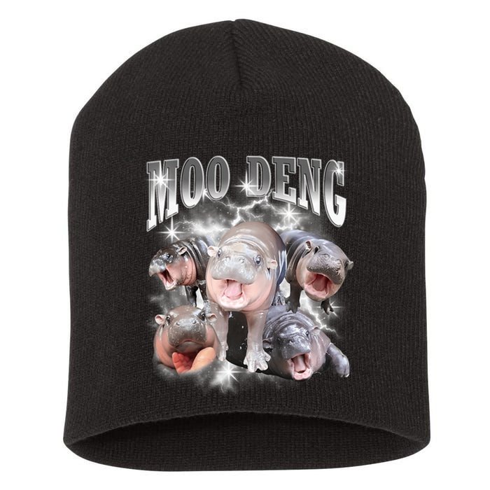 Funny Moo Deng Kawaii Pygmy Hippo Cute Zoo Animal Lover Short Acrylic Beanie