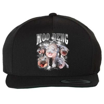 Funny Moo Deng Kawaii Pygmy Hippo Cute Zoo Animal Lover Wool Snapback Cap