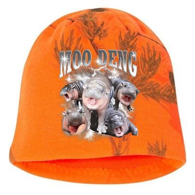 Funny Moo Deng Kawaii Pygmy Hippo Cute Zoo Animal Lover Kati - Camo Knit Beanie