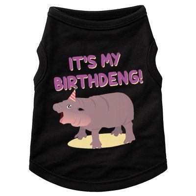Funny Moo Deng Baby Hippo Cute ItS My Birthday Birthdeng Doggie Tank