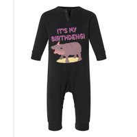 Funny Moo Deng Baby Hippo Cute ItS My Birthday Birthdeng Infant Fleece One Piece