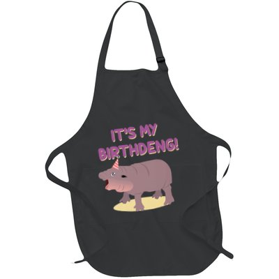 Funny Moo Deng Baby Hippo Cute ItS My Birthday Birthdeng Apron