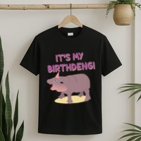 Funny Moo Deng Baby Hippo Cute ItS My Birthday Birthdeng T-Shirt