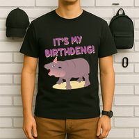 Funny Moo Deng Baby Hippo Cute ItS My Birthday Birthdeng T-Shirt