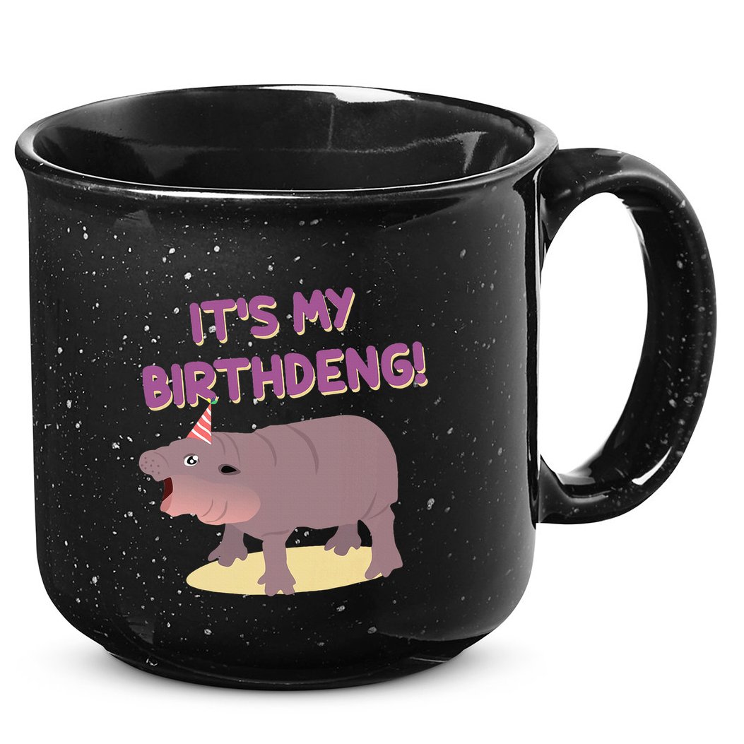 Funny Moo Deng Baby Hippo Cute ItS My Birthday Birthdeng 15oz Campfire Ceramic Mug