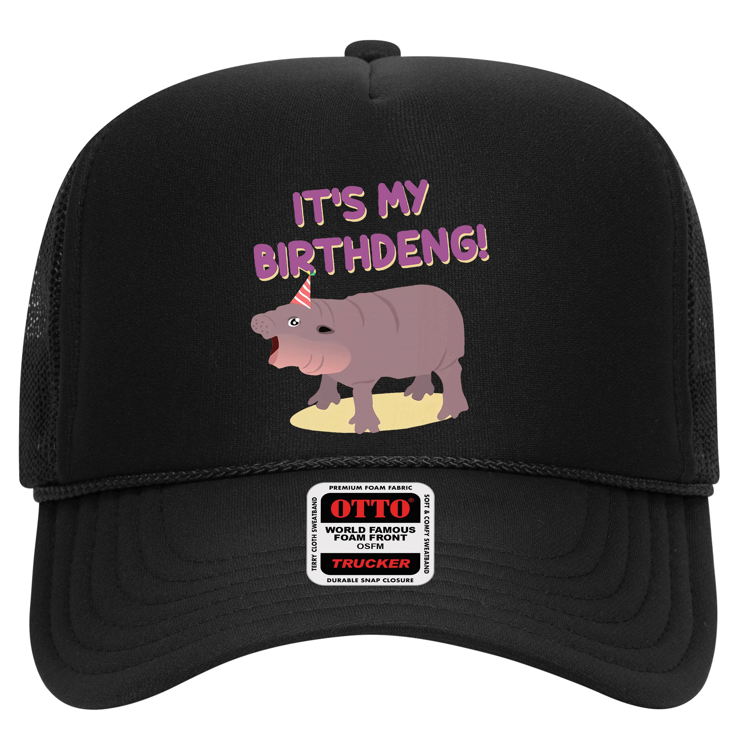 Funny Moo Deng Baby Hippo Cute ItS My Birthday Birthdeng Hat