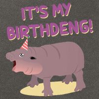 Funny Moo Deng Baby Hippo Cute ItS My Birthday Birthdeng Cotton Canvas Backpack