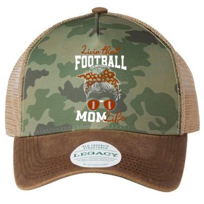 Football Mothers Day Graphic Livin That Football Mom Life Funny Gift Legacy Tie Dye Trucker Hat