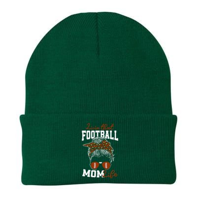 Football Mothers Day Graphic Livin That Football Mom Life Funny Gift Knit Cap Winter Beanie