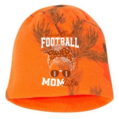 Football Mothers Day Graphic Livin That Football Mom Life Funny Gift Kati - Camo Knit Beanie