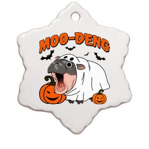 Funny Moo Deng Halloween Boo Ghost Costume Moodeng Ceramic Star Ornament