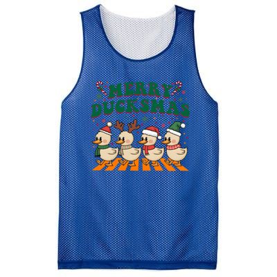 Funny Merry Ducksmas Christmas Quackmas Walking Retro Ducks Gift Mesh Reversible Basketball Jersey Tank