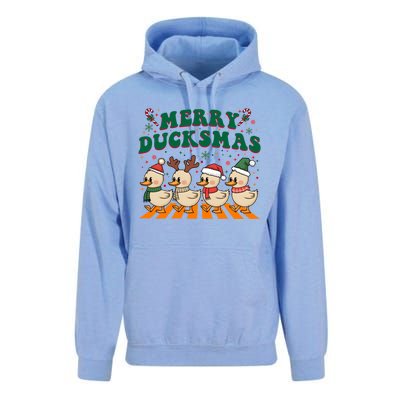 Funny Merry Ducksmas Christmas Quackmas Walking Retro Ducks Gift Unisex Surf Hoodie