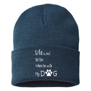 Funny Mothers Day Happy Mothers Day To My Favorite Dog Sustainable Knit Beanie