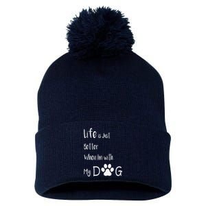 Funny Mothers Day Happy Mothers Day To My Favorite Dog Pom Pom 12in Knit Beanie