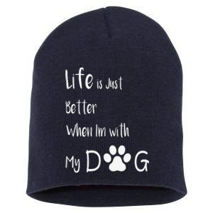 Funny Mothers Day Happy Mothers Day To My Favorite Dog Short Acrylic Beanie