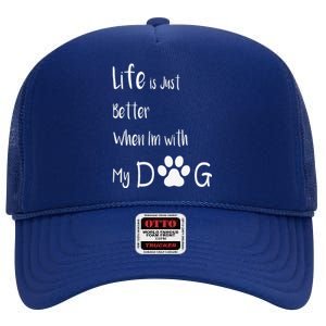 Funny Mothers Day Happy Mothers Day To My Favorite Dog High Crown Mesh Back Trucker Hat