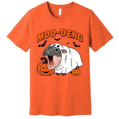 Funny Moo Deng Halloween Boo Ghost Costume Moodeng Lover Premium T-Shirt