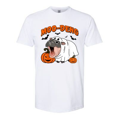 Funny Moo Deng Halloween Boo Ghost Costume Moodeng Lover Softstyle CVC T-Shirt