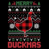 Funny Merry Ducktmas Ugly Christmas Duck Gift Cooling Performance Long Sleeve Crew
