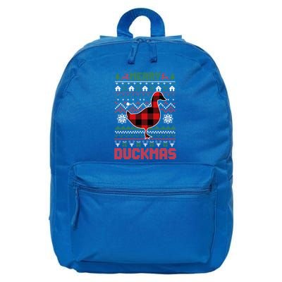 Funny Merry Ducktmas Ugly Christmas Duck Gift 16 in Basic Backpack
