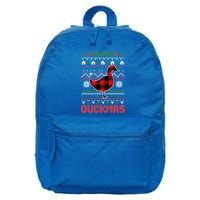 Funny Merry Ducktmas Ugly Christmas Duck Gift 16 in Basic Backpack