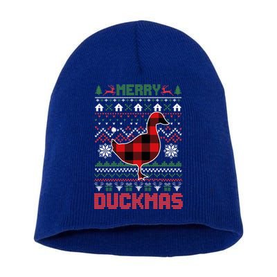Funny Merry Ducktmas Ugly Christmas Duck Gift Short Acrylic Beanie