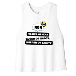 Funny Mothers Day Quote Cool Golf Mom Lover 2024 Gift Women's Racerback Cropped Tank