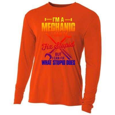 Funny Mechanic Dad Car Auto Diesel Automobile Garage Cool Gift Cooling Performance Long Sleeve Crew