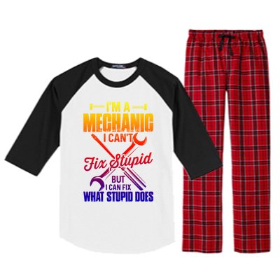 Funny Mechanic Dad Car Auto Diesel Automobile Garage Cool Gift Raglan Sleeve Pajama Set