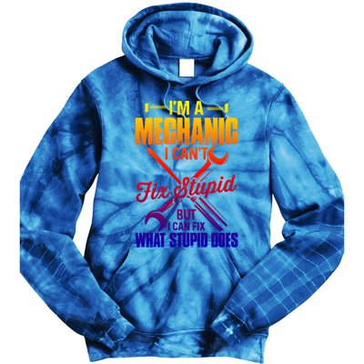 Funny Mechanic Dad Car Auto Diesel Automobile Garage Cool Gift Tie Dye Hoodie